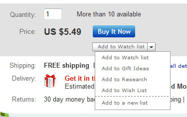 How to Add Items to an eBay Watch List Tips Recipes and Sanity