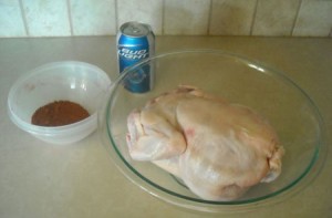 ingredients for beer can chicken