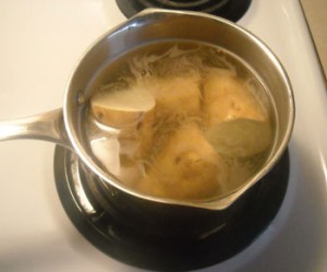 boiling sweet potatoes