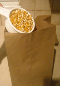 one half cup popcorn kernels