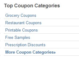 coupon categories