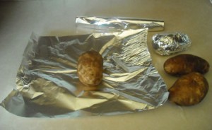 wrap potatoes in foil
