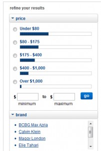 refine search by price