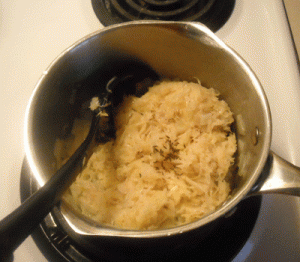add sauerkraut and seasoning