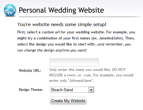 choose url for wedding website