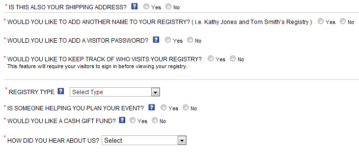 registry options
