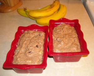 Chocolate Banana Bread Ready for Oven