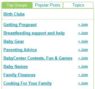 babycenter top groups